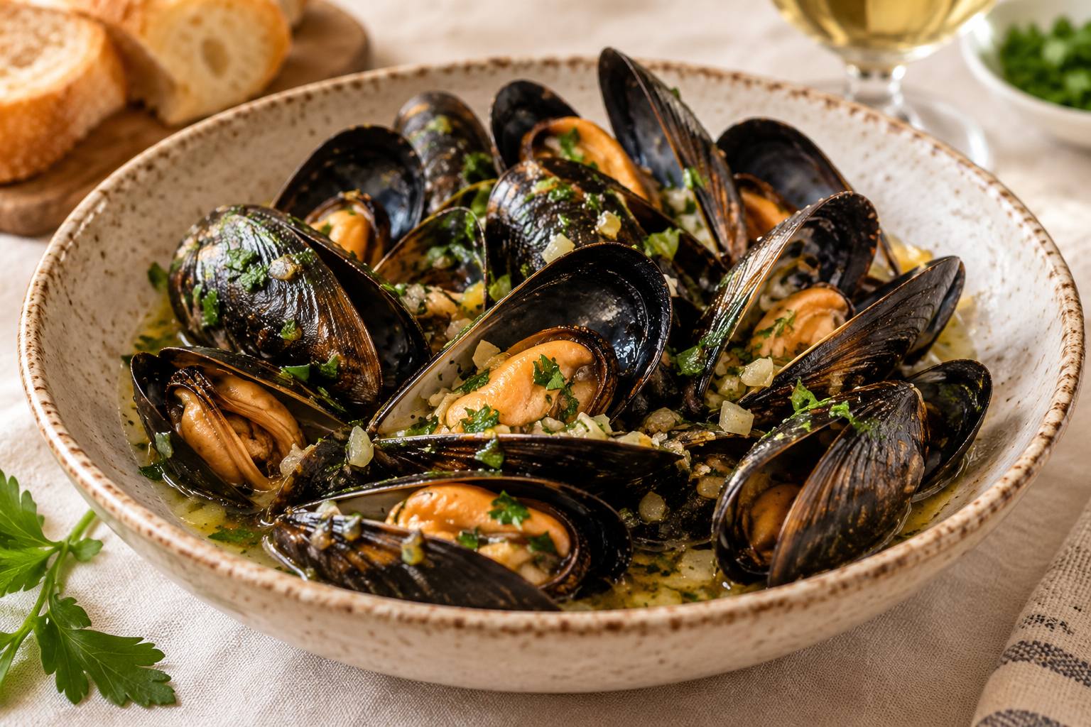 Sautéed mussels